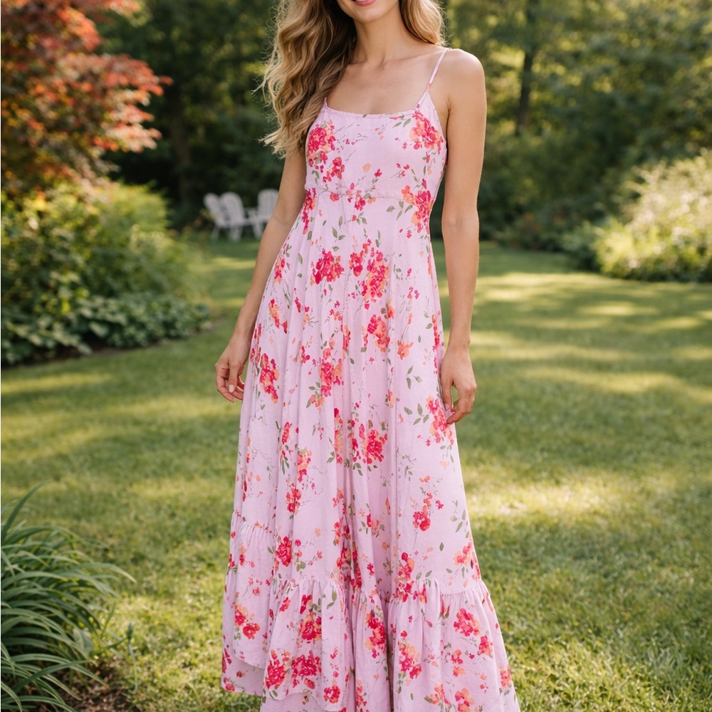Nanette Lepore Pink Floral Maxi Dress